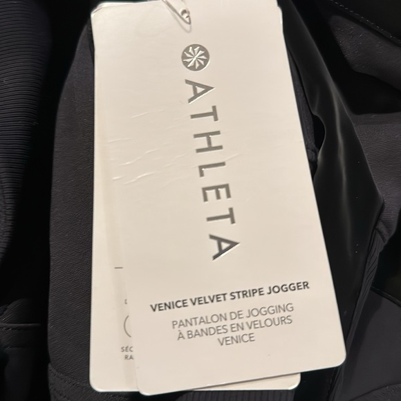Nwt athleta venice velvet stripe jogger 3x black joggers pants high waisted - Picture 8 of 16